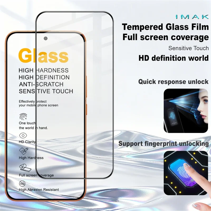 IMAK Pro+ Series For Xiaomi Redmi Turbo 5 Max 5G  /  Poco X8 Pro Max 5G Screen Protector Full Coverage Tempered Glass Film (Fingerprint Unlock) - Transparent