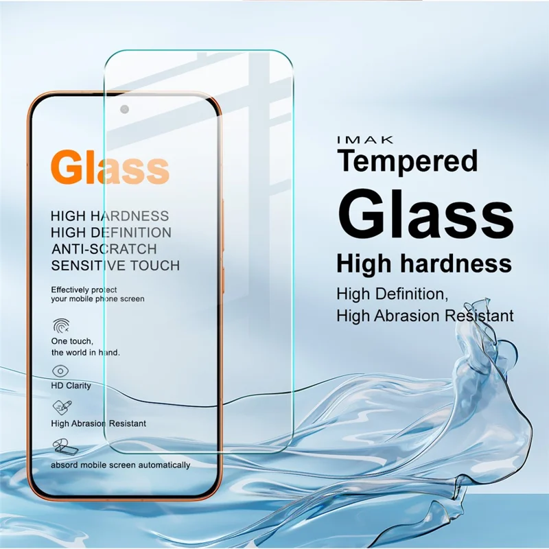 IMAK H Series For Xiaomi Redmi Turbo 5 Max 5G  /  Poco X8 Pro Max 5G Screen Protector Tempered Glass Film (Not Complete Coverage) (Fingerprint Unlock) - Transparent
