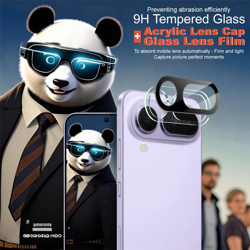 IMAK For Honor Magic8 Pro Air 5G Tempered Glass Full Cover Lens Film + Acrylic Cap - Black