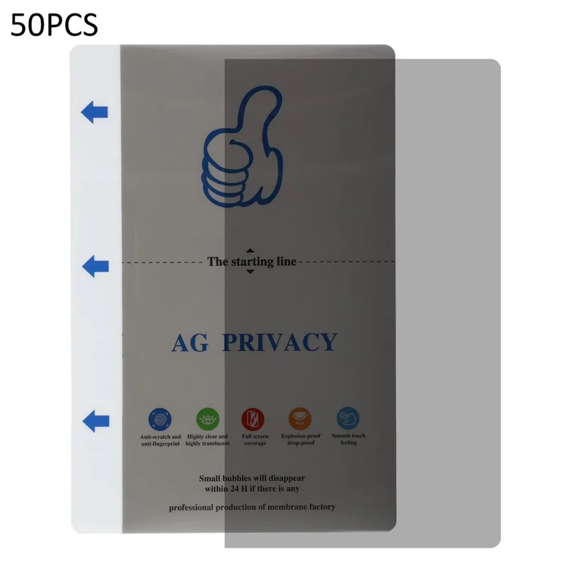 50PCS Universal Cutting Machine Privacy Film 0.18mm Anti Spy TPU Screen Protector