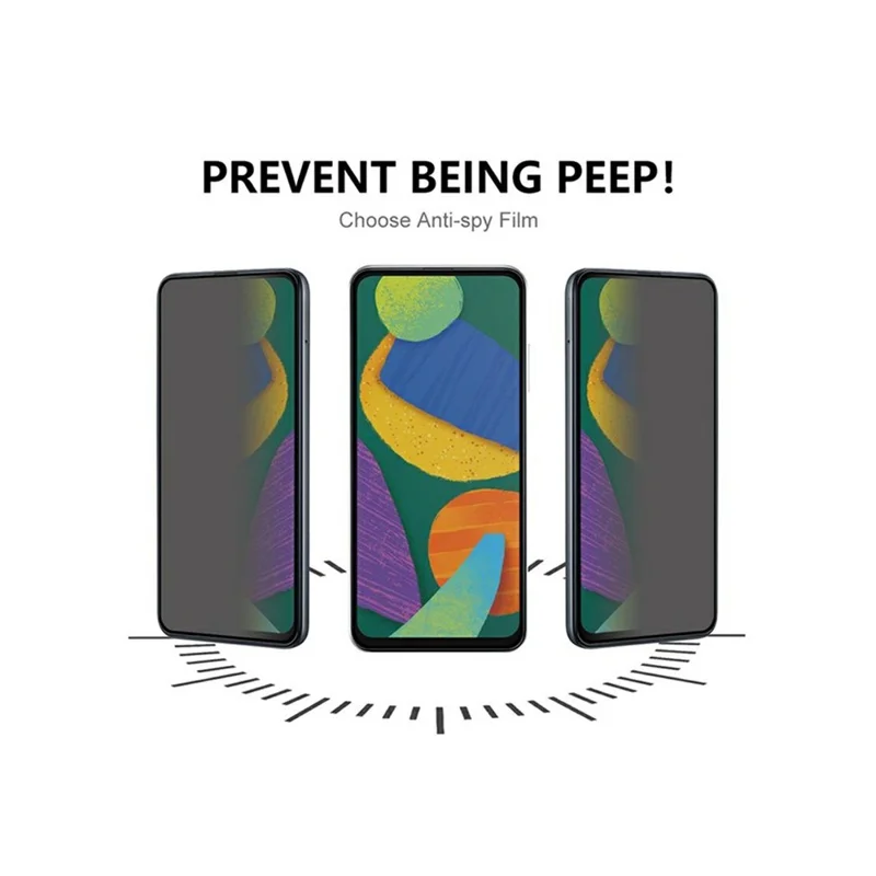 2PCS Anti Spy Tempered Glass For Samsung Galaxy A57 5G 180° Privacy Full Coverage Screen Protector - Black