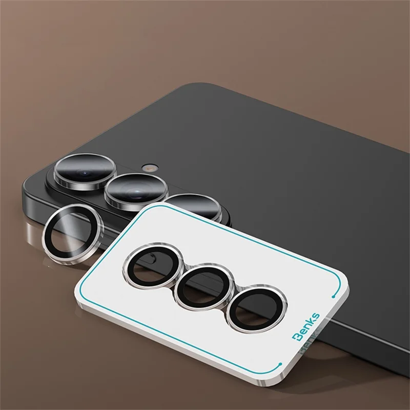 BENKS 1 Set For Samsung Galaxy S26+ Corning Gorilla Glass Full Coverage Camera Lens Protector with Aluminium Alloy Frame - Black