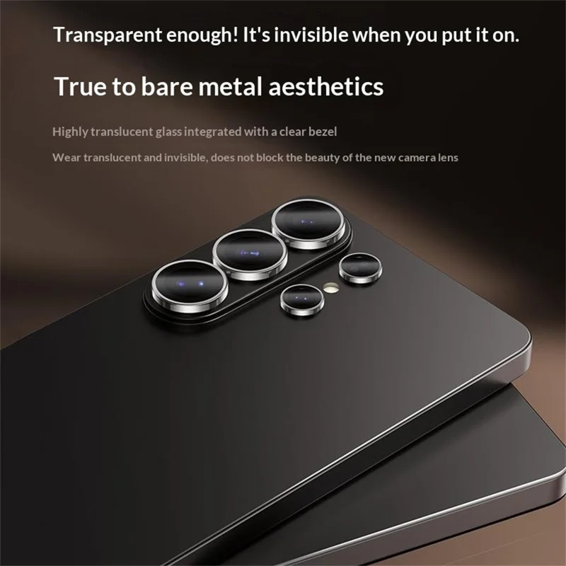 BENKS 1 Set For Samsung Galaxy S26+ Corning Gorilla Glass Full Coverage Camera Lens Protector with Aluminium Alloy Frame - Black