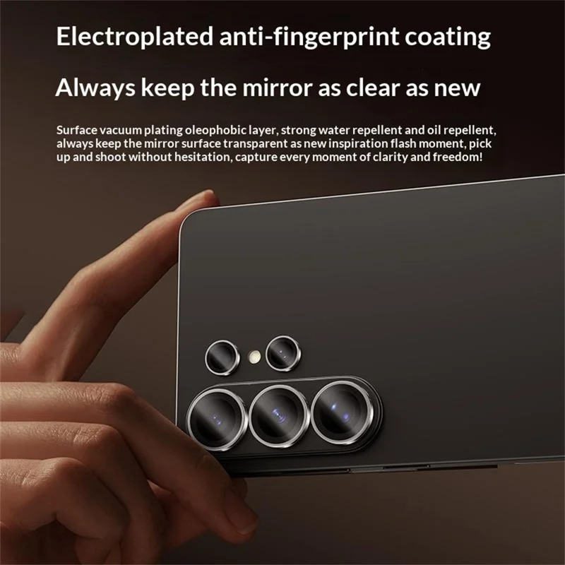 BENKS 1 Set For Samsung Galaxy S26+ Corning Gorilla Glass Full Coverage Camera Lens Protector with Aluminium Alloy Frame - Black