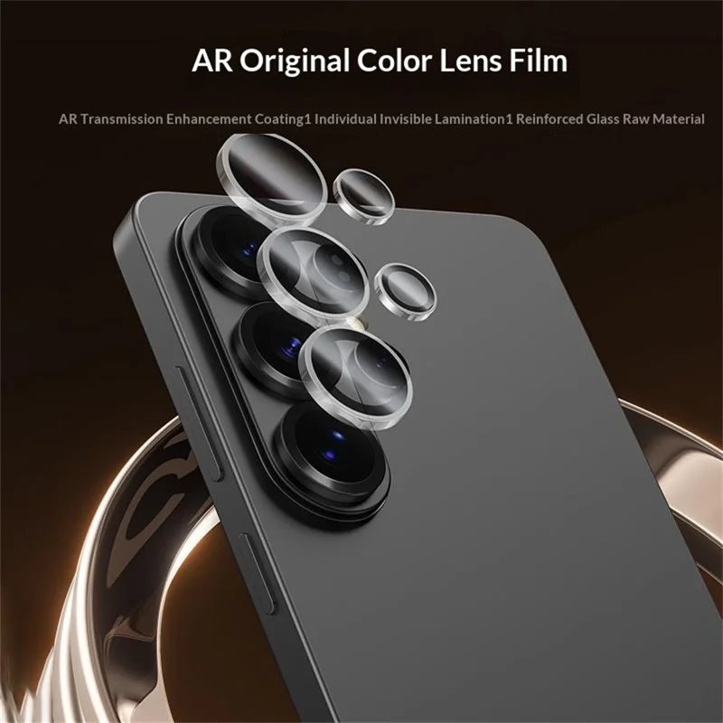 BENKS 1 Set For Samsung Galaxy S26 / S26 Pro Corning Gorilla Glass Full Coverage Camera Lens Protector with Aluminium Alloy Frame - Black