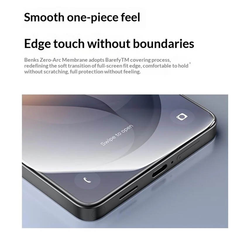 BENKS Zero Arc Serie für Samsung Galaxy S26 / S26 Pro Vollbildschutz 0,23 mm hochfester Aluminium-Silicat-Glas explosionsgeschützte Folie - Transparent