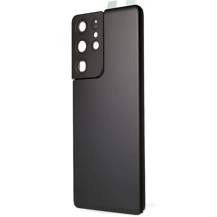 Для Samsung Galaxy S21 Ultra 5G G998 батарейный корпус с клейкой наклейкой + крышка камеры - черный