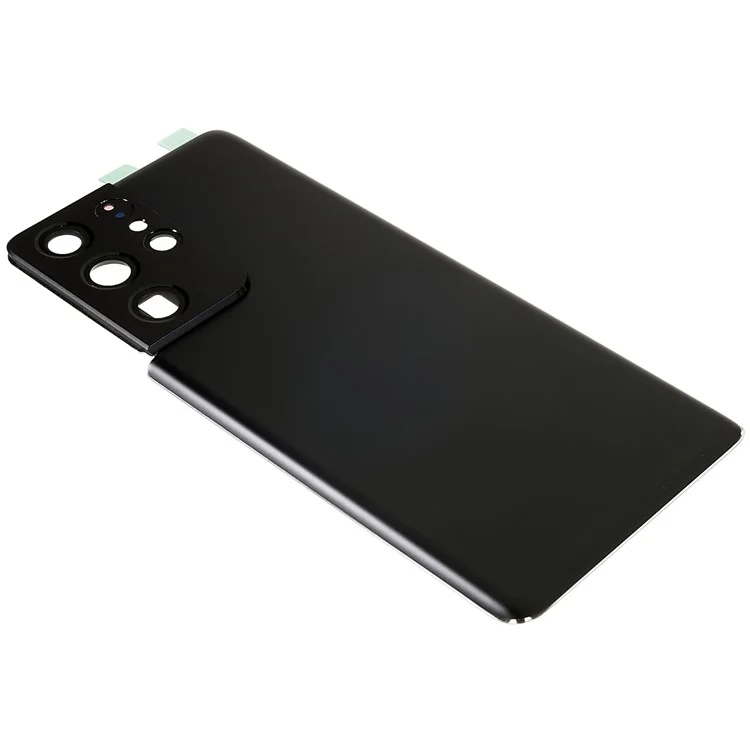 Для Samsung Galaxy S21 Ultra 5G G998 батарейный корпус с клейкой наклейкой + крышка камеры - черный