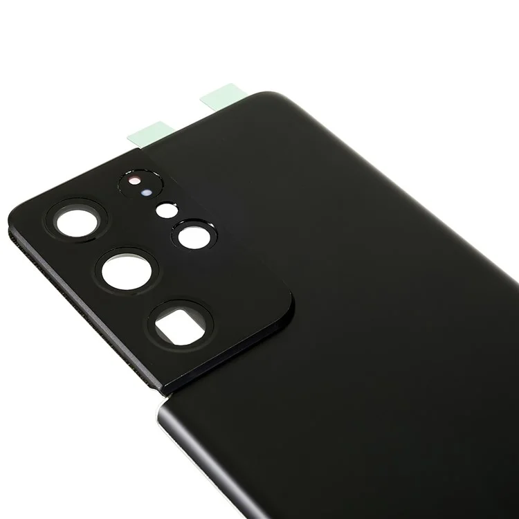 Для Samsung Galaxy S21 Ultra 5G G998 батарейный корпус с клейкой наклейкой + крышка камеры - черный