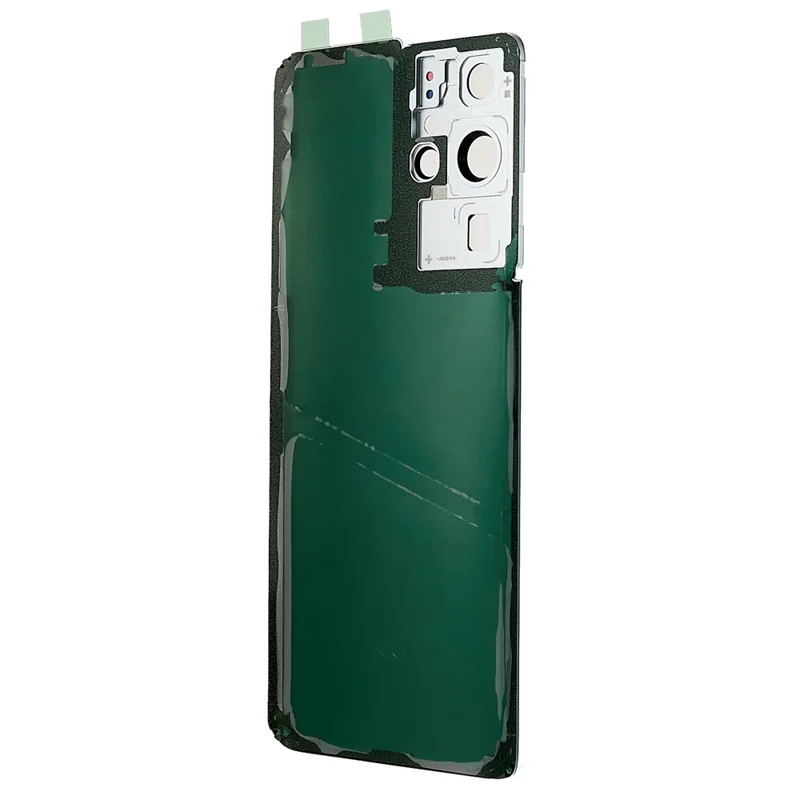 Per Samsung Galaxy S21 Ultra 5G G998 Alloggiamento della batteria con adesivo e copertura dell'obiettivo della fotocamera - Argento