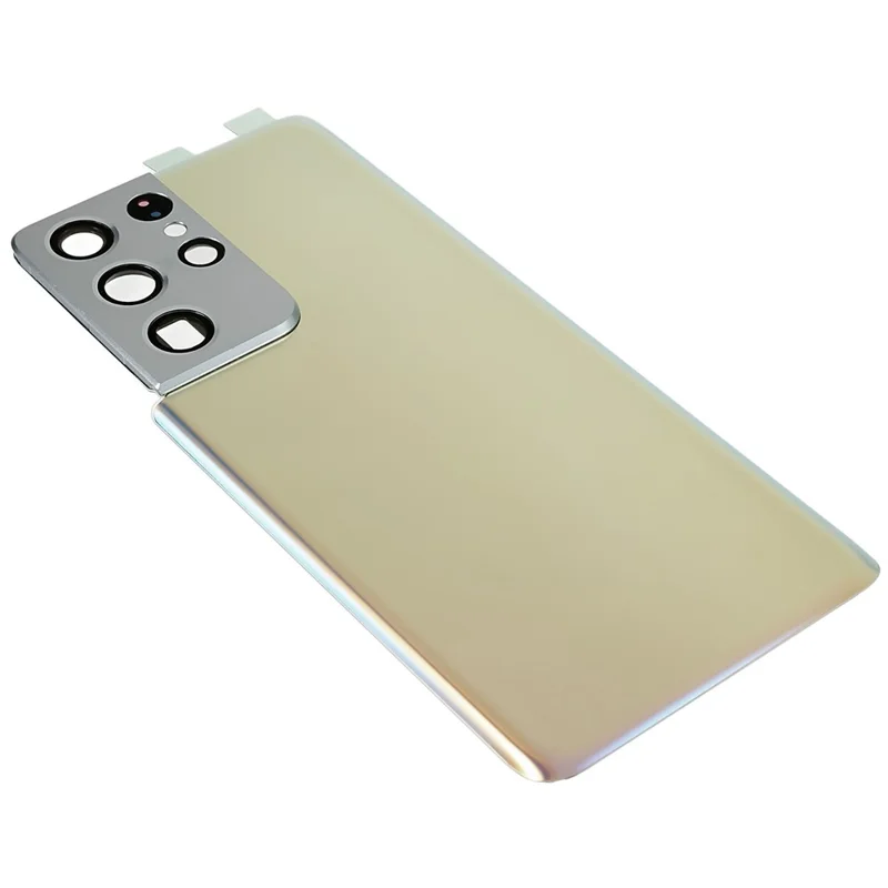 Per Samsung Galaxy S21 Ultra 5G G998 Alloggiamento della batteria con adesivo e copertura dell'obiettivo della fotocamera - Argento