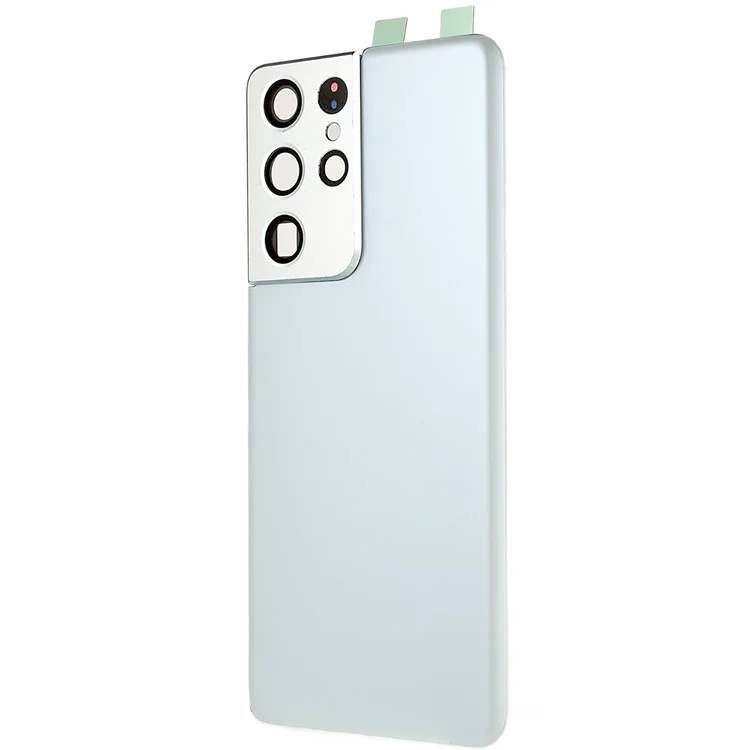For Samsung Galaxy S21 Ultra 5G G998 Battery Housing with Adhesive Sticker + Camera Lens Cover - White
