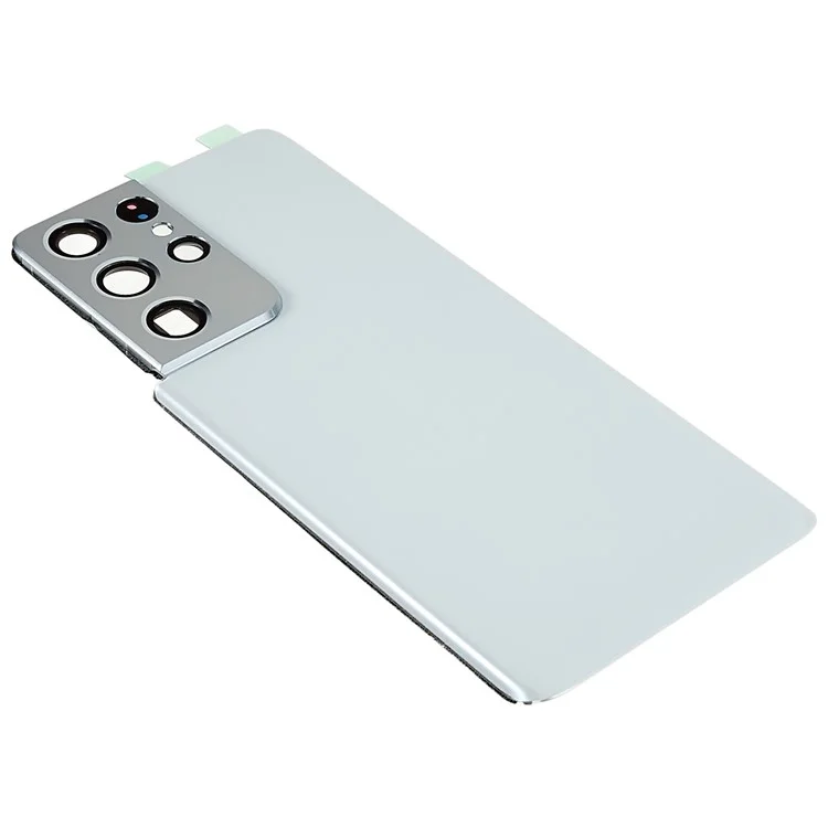For Samsung Galaxy S21 Ultra 5G G998 Battery Housing with Adhesive Sticker + Camera Lens Cover - White
