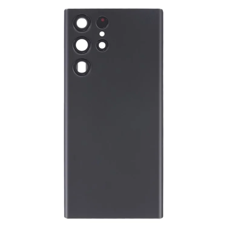 Для Samsung Galaxy S22 Ultra 5G S908 аккумуляторный корпус с клейкой наклейкой + крышка объектива камеры - черный