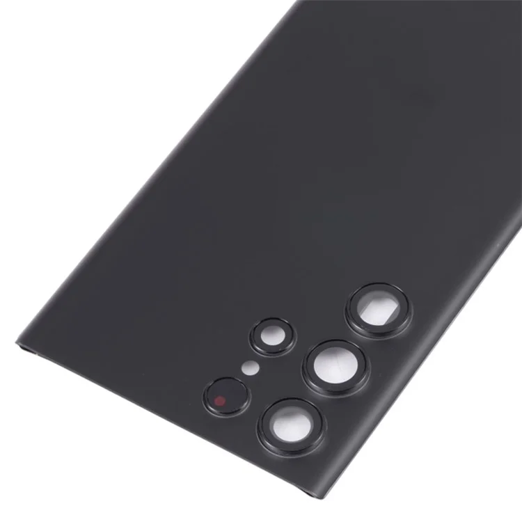 Для Samsung Galaxy S22 Ultra 5G S908 аккумуляторный корпус с клейкой наклейкой + крышка объектива камеры - черный