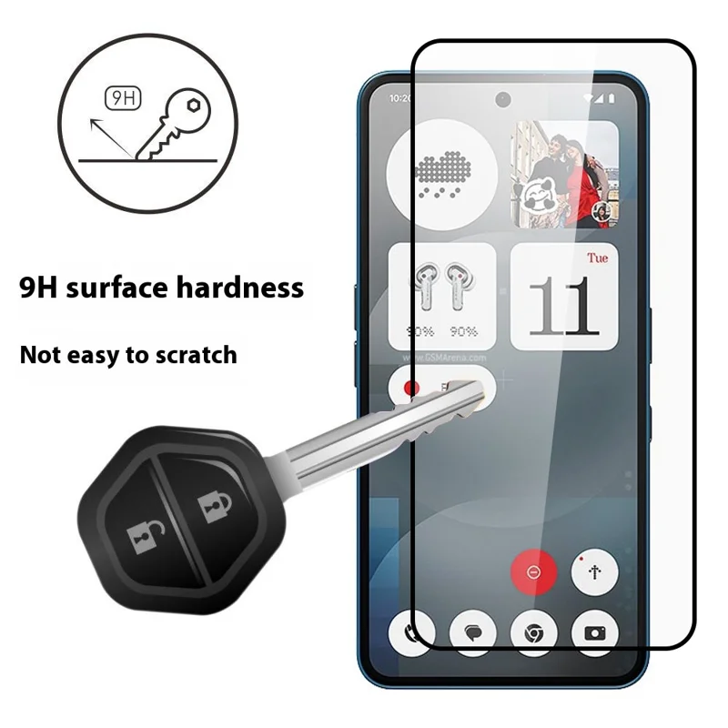 ITIETIE 2 UDS Para Nothing Phone (3a) Lite 5G Cristal Templado 0,25 mm de Aluminio Alto Protector de Pantalla Completa con Impresión de Seda, Película con Adhesivo Completo - Transparente