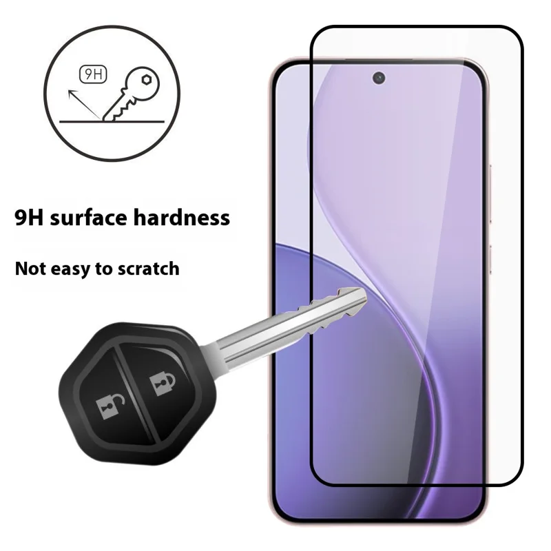 ITIETIE 2 UDS Para Oppo Reno14 F 5G Cristal Templado 0,25 mm de Aluminio Alto Protector de Pantalla Completa con Impresión de Seda, Adhesivo Completo - Transparente