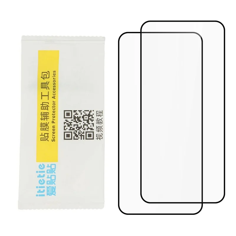 ITIETIE 2 UDS Para Oppo Reno14 F 5G Cristal Templado 0,25 mm de Aluminio Alto Protector de Pantalla Completa con Impresión de Seda, Adhesivo Completo - Transparente