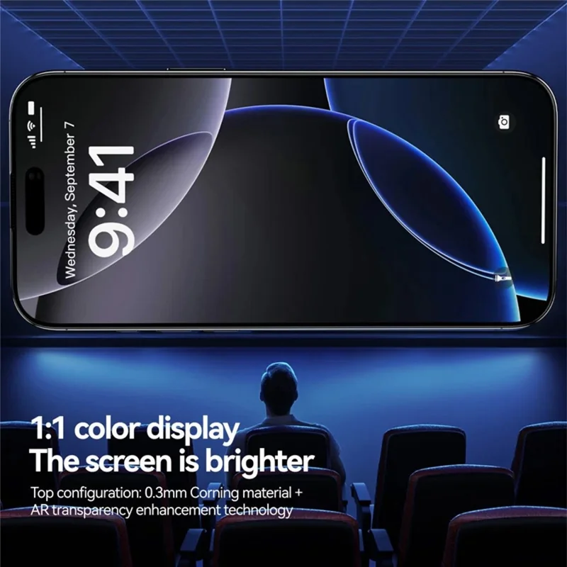 3Pcs For iPhone 17 Pro Max Anti-Spy Full Screen Protector 3D Arc Edge High Aluminium-silicon Glass Film with Dust-Free Installation Tool - Black