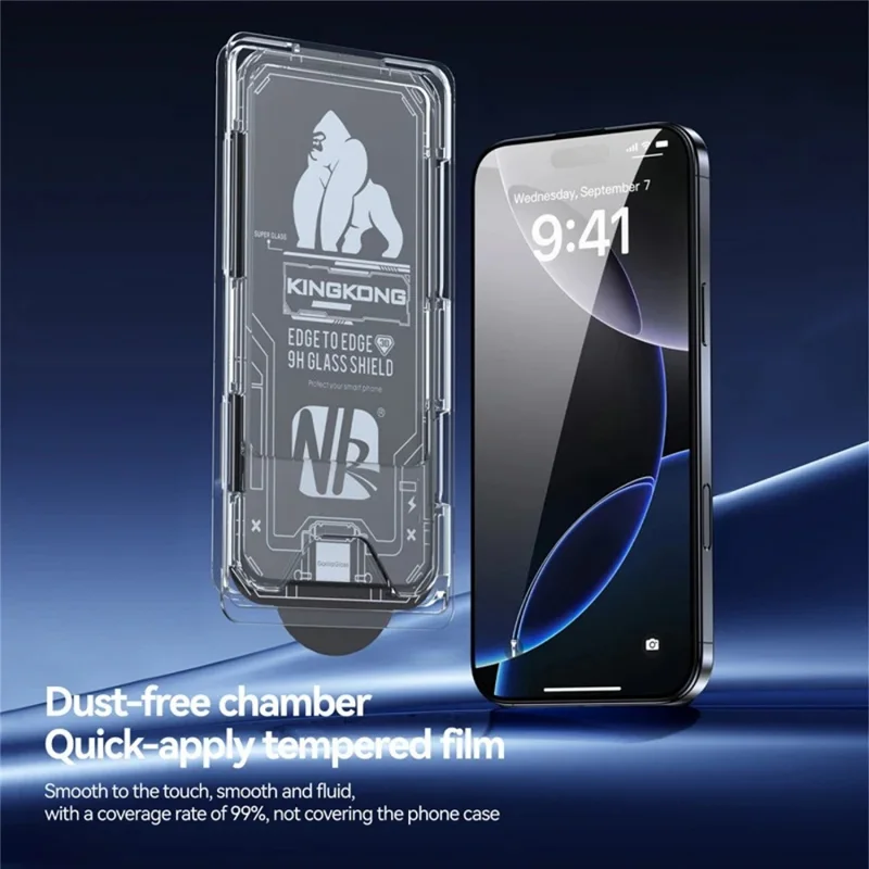 3Pcs For iPhone 17 Pro Max Full Screen Protector HD Clear 3D Arc Edge High Aluminium-silicon Glass Film with Dust-Free Installation Tool - Transparent