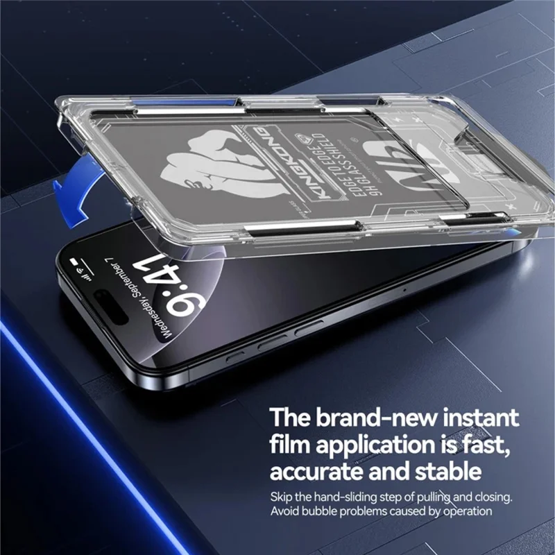 3Pcs For iPhone 17 Pro Max Full Screen Protector HD Clear 3D Arc Edge High Aluminium-silicon Glass Film with Dust-Free Installation Tool - Transparent