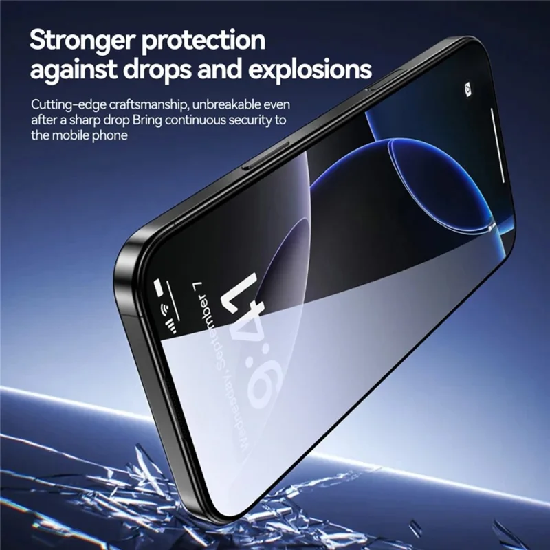 3Pcs For iPhone 17 Pro Max Full Screen Protector HD Clear 3D Arc Edge High Aluminium-silicon Glass Film with Dust-Free Installation Tool - Transparent