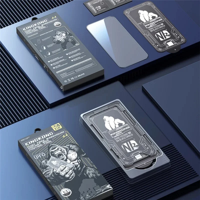 3Pcs For iPhone 17 Pro Max Full Screen Protector HD Clear 3D Arc Edge High Aluminium-silicon Glass Film with Dust-Free Installation Tool - Transparent