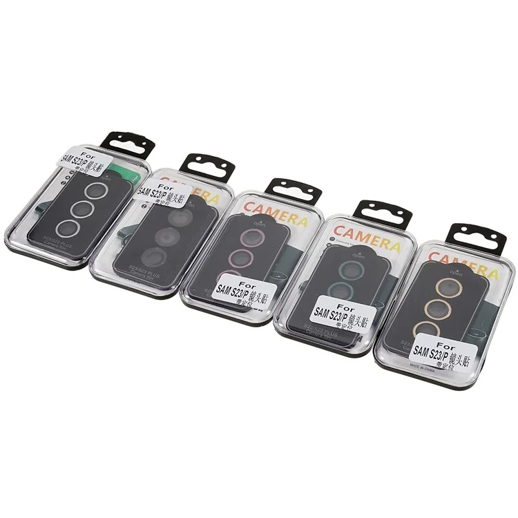 1 Set für Samsung Galaxy S23+ / S23 Anti-Scratch-Rückkamera-Objektivfilm Metall + gehärtetes Glas Klare Objektivschutzfolie - Schwarz