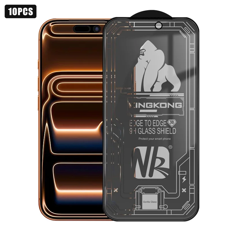 10Pcs for iPhone 17 Pro Max 28 Degree Anti-Spy Full Screen Protector 3D Large Arc Edge High Aluminium-silicon Glass Film - Black