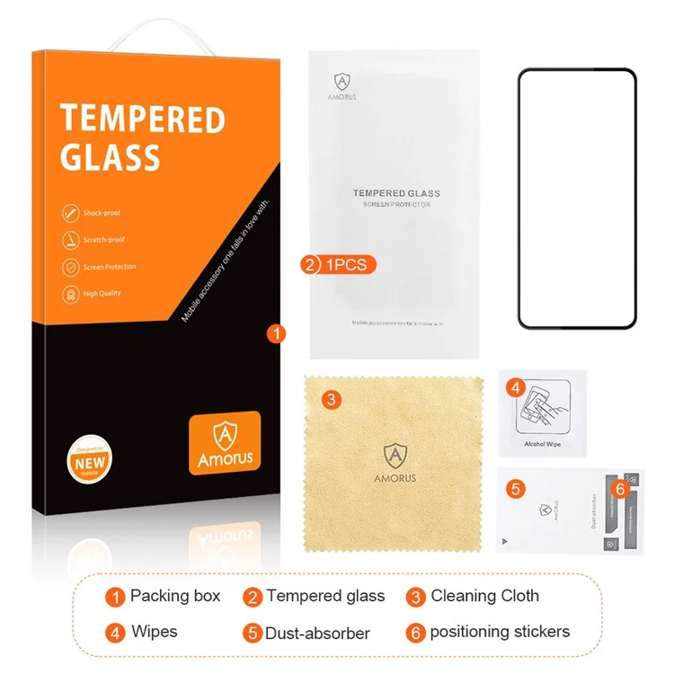 AMORUS For Xiaomi Redmi Note 12 Pro+ 5G Anti-explosion HD Silk Printing Full Glue Tempered Glass Secondary Hardening Full Screen Protector Film - Black