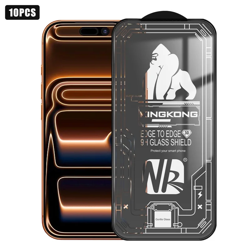 10Pcs for iPhone 17 Pro Max High Definition Full Screen Protector 3D Large Arc Edge High Aluminium-silicon Glass Film - Transparent