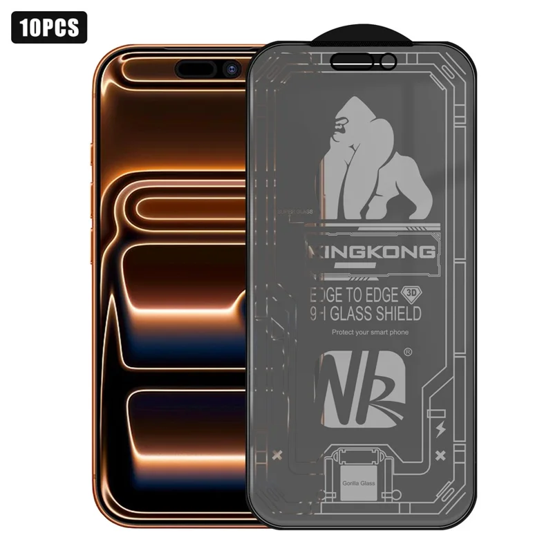 10Pcs for iPhone 17 Pro Max Anti-Spy Matte Full Screen Protector 3D Large Arc Edge High Aluminium-silicon Glass Film - Black