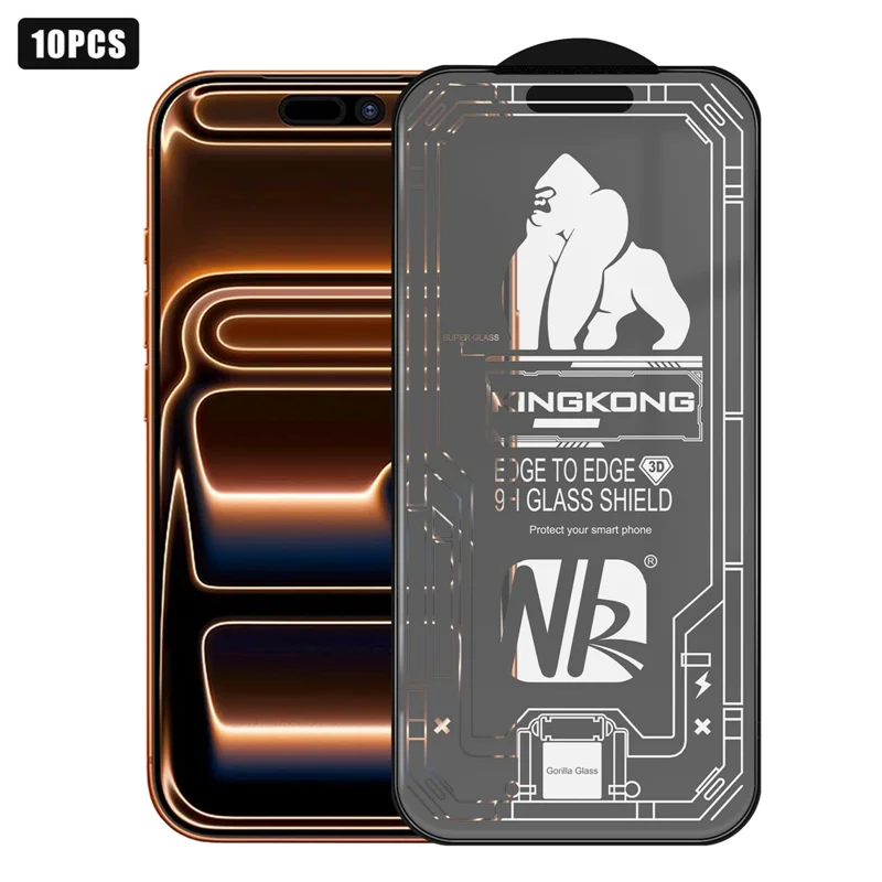 10Pcs for iPhone 17 Pro Max High Definition Matte Full Screen Protector 3D Large Arc Edge High Aluminium-silicon Glass Film - Transparent