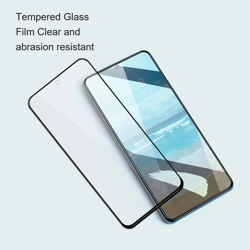 AMORUS Protector de Pantalla Completo para Honor 600 Lite 5G Antirotura de Vidrio Templado con Adhesivo Completo - Negro