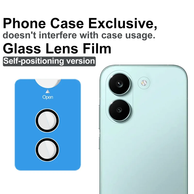 IMAK For Xiaomi Redmi Turbo 5 5G / Poco X8 Pro 5G Tempered Glass Camera Lens Protector with Self Positioning Frame (Complete Covering) - Transparent