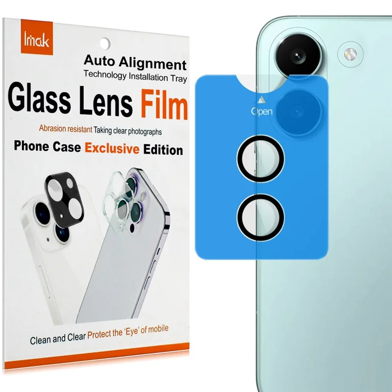 IMAK For Xiaomi Redmi Turbo 5 5G / Poco X8 Pro 5G Tempered Glass Camera Lens Protector with Self Positioning Frame (Complete Covering) - Transparent
