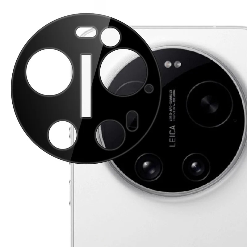 For Xiaomi 17 Ultra 5G Tempered Glass Lens Protector Silk Printing Camera Lens Film - Black