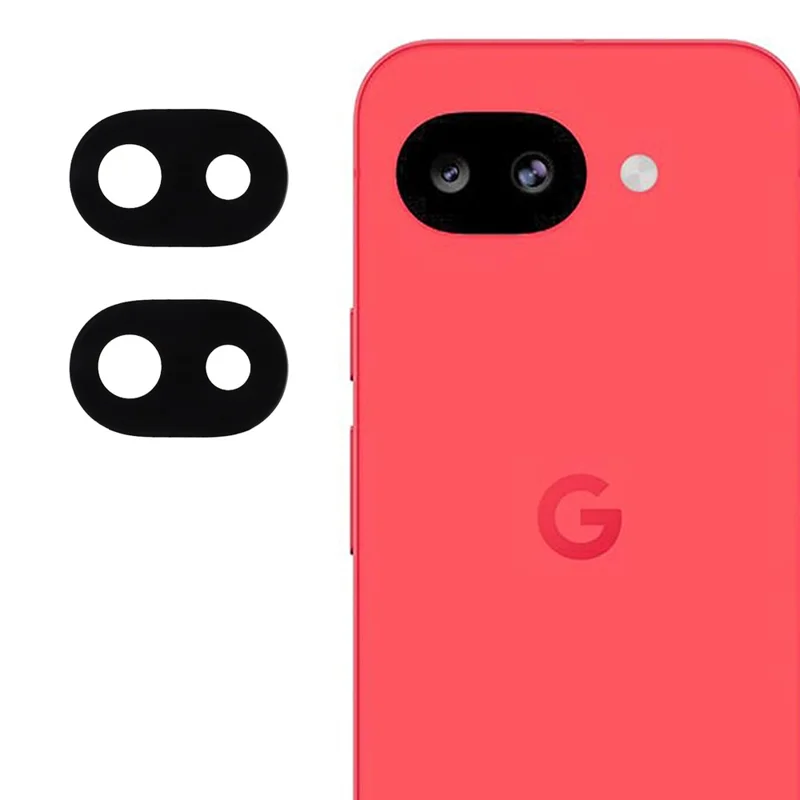 2Pcs For Google Pixel 10a Camera Lens Protector 2.5D Arc Edge Silk Printing Tempered Glass Full Coverage Rear Lens Film - Black