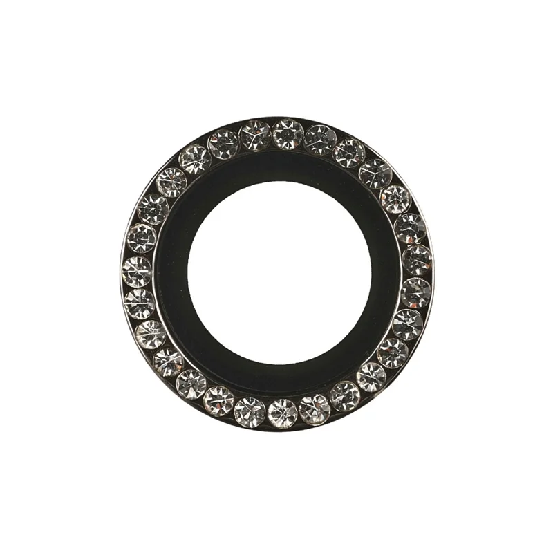 1 lot de protecteur d'objectif pour iPhone 17 Pro / 17 Pro Max, film en verre trempé avec anneau à strass (non couvrant intégralement) - Noir