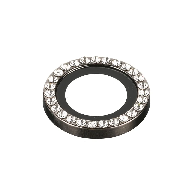 For iPhone Air Camera Lens Protector Rhinestone Ring Tempered Glass Lens Film (NOT Complete Covering) - Black