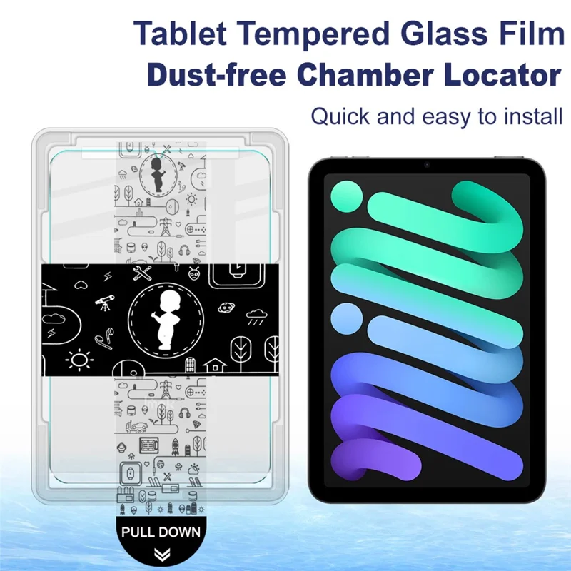 IMAK для iPad mini (2024) / (2021) Закаленное стекло, протектор полного экрана с инструментом для установки без пыли — прозрачный