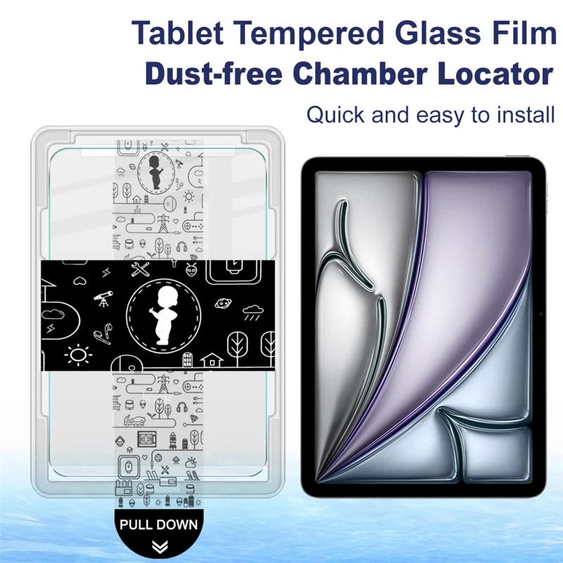 IMAK For iPad Air 11 (2026) / (2025) / (2024) Tempered Glass Full Screen Protector with Dust-free Installation Tool - Transparent