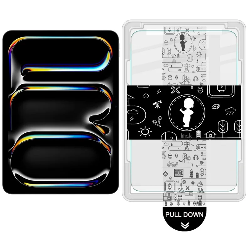 IMAK Für iPad Pro 13 (2025) / (2024) Gehärtetes Glas Vollbildschutzfolie mit staubfreiem Montagewerkzeug - Transparent