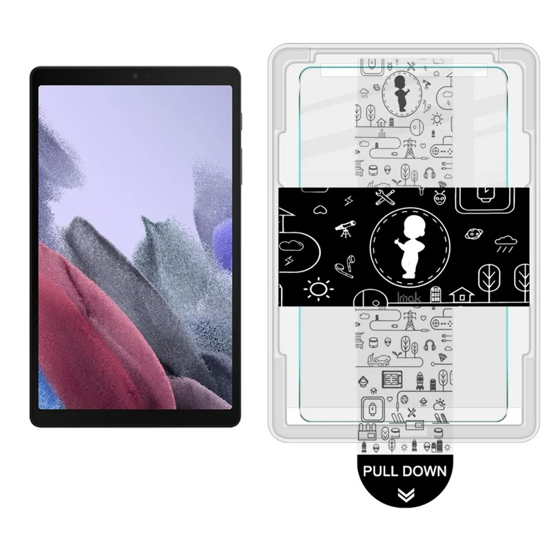 IMAK till Samsung Galaxy Tab A7 Lite 8,7 tum, härdat glas med hel skärmsskydd och dammfri installationsverktyg - Transparent