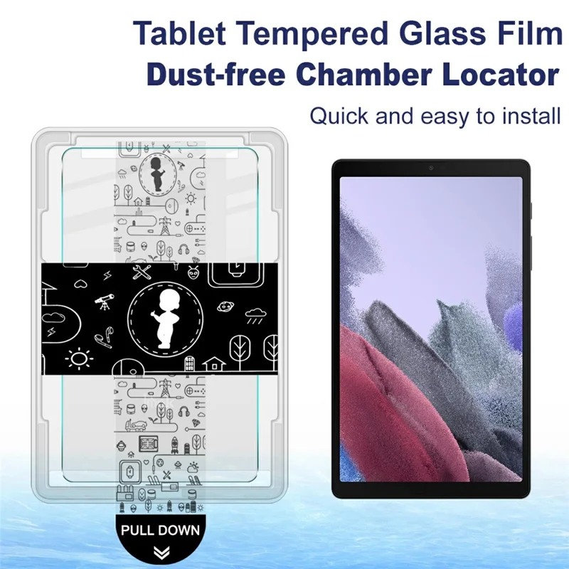 IMAK till Samsung Galaxy Tab A7 Lite 8,7 tum, härdat glas med hel skärmsskydd och dammfri installationsverktyg - Transparent
