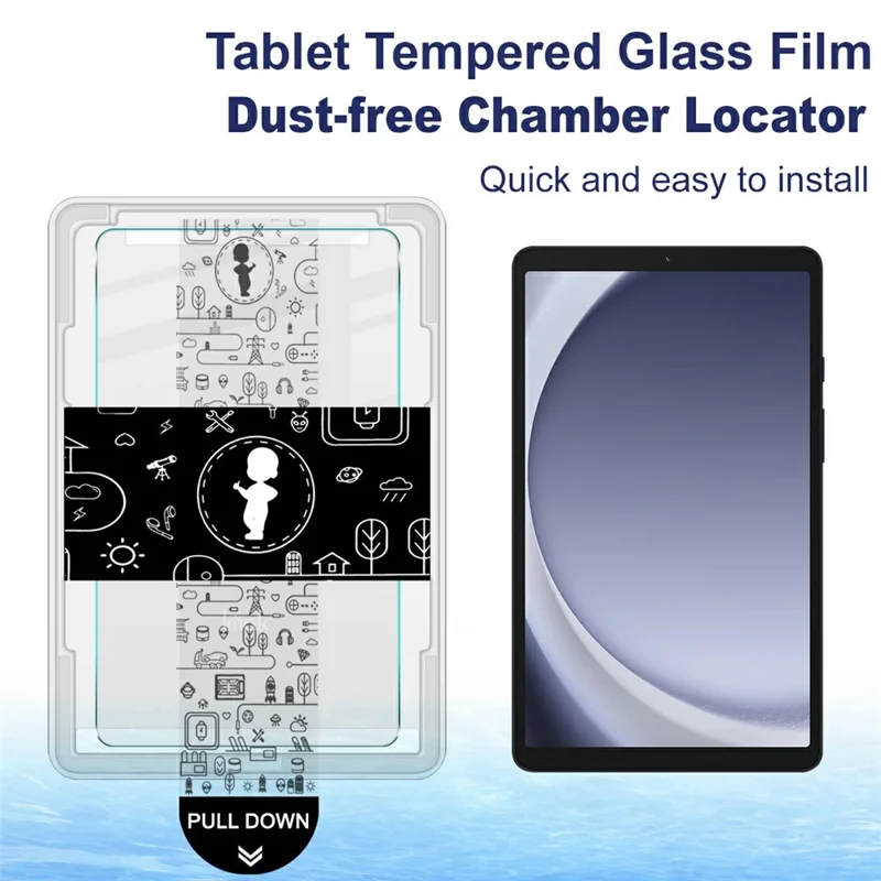 IMAK For Samsung Galaxy Tab A9 Tempered Glass Full Screen Protector with Dust-free Installation Tool - Transparent