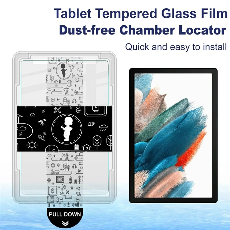 IMAK For Samsung Galaxy Tab A8 10.5 (2021) Tempered Glass Full Screen Protector with Dust-free Installation Tool - Transparent