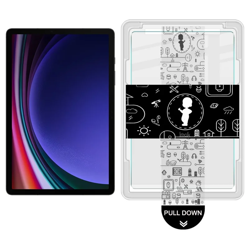 IMAK For Samsung Galaxy Tab S9  /  S10 FE Tempered Glass Full Screen Protector with Dust-free Installation Tool - Transparent