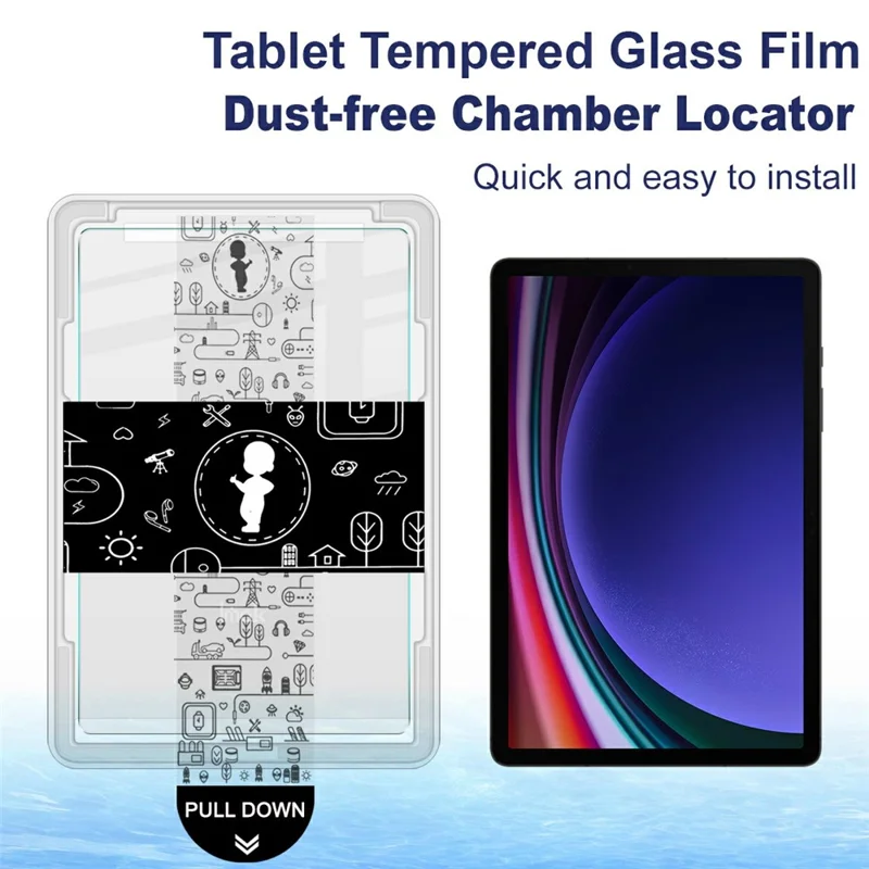 IMAK For Samsung Galaxy Tab S9  /  S10 FE Tempered Glass Full Screen Protector with Dust-free Installation Tool - Transparent