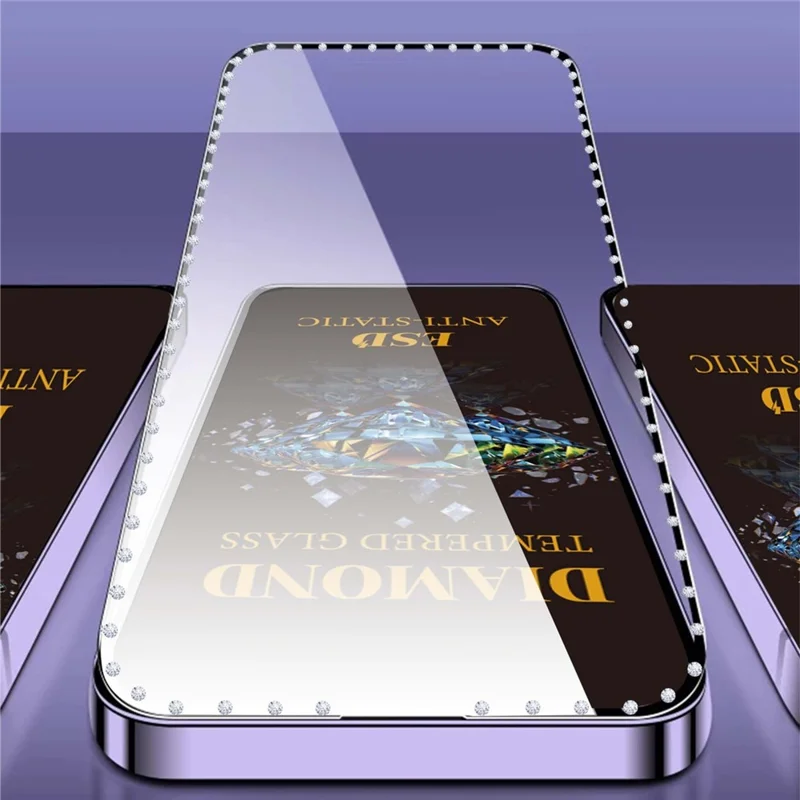 10Pcs for iPhone 17 Pro Max Tempered Glass Diamond Silk Printing Full Screen HD Anti-Static Screen Protector - Transparent
